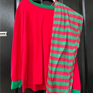 Women’s Christmas pajamas size large, in red and green